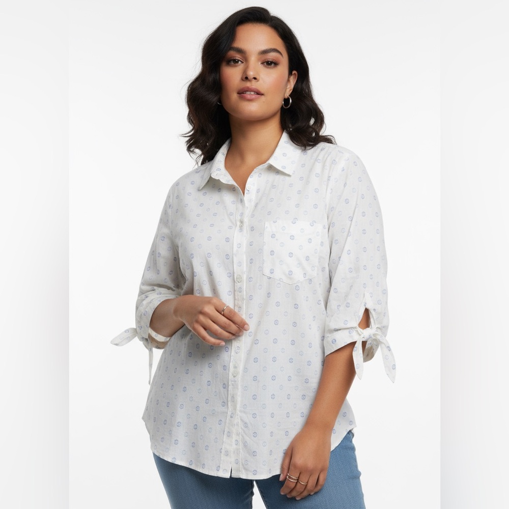 Women's White Button-Up Blouse